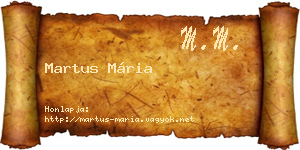 Martus Mária névjegykártya